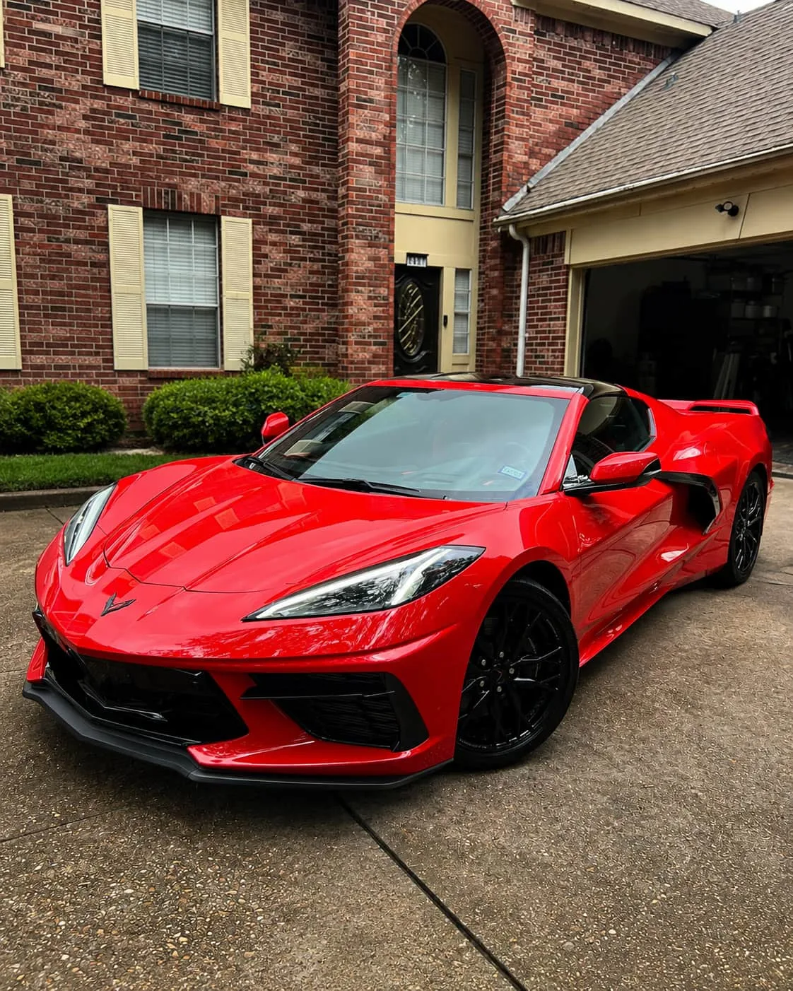 chevrolet-corvette-exterior-detailing-houston Red Chevrolet Corvette after exterior detailing and gloss finish by Azul Auto Detailing
