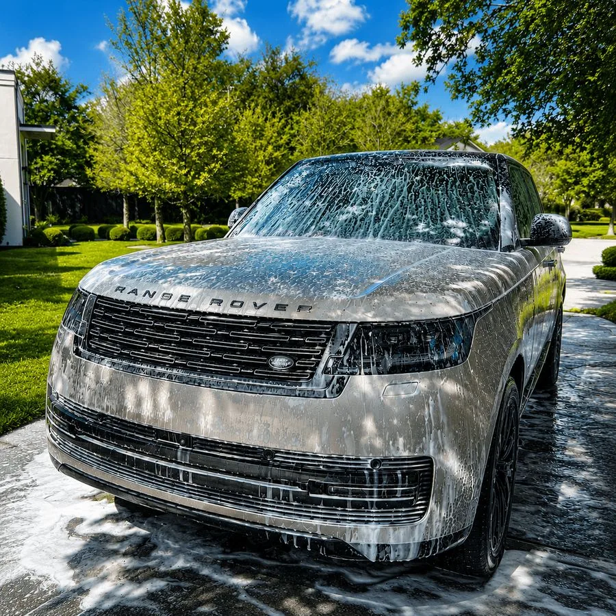 Exterior detailing Houston with hand wash and paint-safe finish