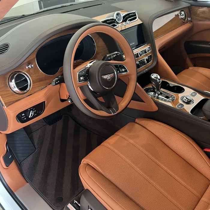 Bentley Bentayga tan leather interior after an interior detail